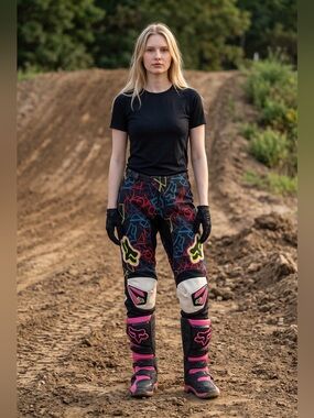 Fox Racing Women's Black Multicolor Graphic Motocross Pants